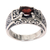 Garnet cocktail ring, 'Noble Princess' - Ornate Handcrafted Garnet and Sterling Silver Cocktail Ring thumbail