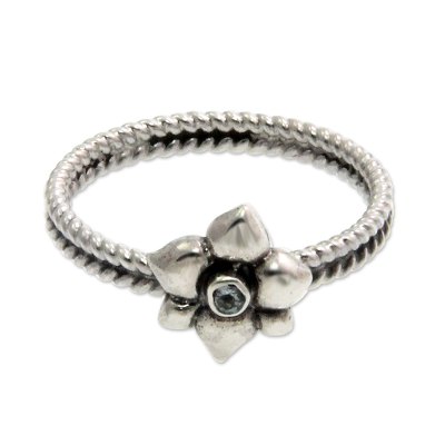 Indonesian Sterling Silver and Blue Topaz Ring