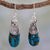 Sterling silver dangle earrings, 'Delhi Legacy' - Turquoise Color Earrings Hand Crafted in Sterling Silver (image 2) thumbail