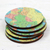 Wood coasters, 'Round Map' (set of 5) - 5 Round Laminated Wood Coasters of World Map from India (image 2c) thumbail