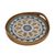 Reverse-painted glass tray, 'Blue Andean Mandala' - Andean Sunflower Theme Reverse-Painted Glass Tray thumbail