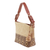 Leather accent cotton shoulder bag, 'Maya Ixcaco' - Leather-Accented All Cotton Maya Style Shoulder Bag (image 2b) thumbail