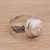 Sterling silver cocktail ring, 'Serene Repose' - Hand Carved Bone and Sterling Silver Face Ring (image 2b) thumbail