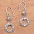 Sterling silver dangle earrings, 'Traditional Wreaths' - Circular Sterling Silver Dangle Earrings Crafted in Bali thumbail