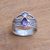Amethyst cocktail ring, 'Enchanting Tree' - Amethyst and Sterling Silver Cocktail Ring with Tree Motif