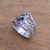 Amethyst cocktail ring, 'Enchanting Tree' - Amethyst and Sterling Silver Cocktail Ring with Tree Motif