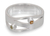Ring mit Citrin und Peridot - Handgefertigter Bandring aus Silber und Citrin