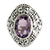 Amethyst flower ring, 'Silence' - Sterling Silver and Amethyst Flower Ring from Bali (image 2b) thumbail