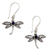 Amethyst dangle earrings, 'Enchanted Dragonfly' - Amethyst and Silver Earrings thumbail