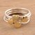 Sterling silver band rings, 'Heart Royalty' (set of 4) - Sterling Silver and Brass Heart Band Rings from India