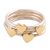 Sterling silver band rings, 'Heart Royalty' (set of 4) - Sterling Silver and Brass Heart Band Rings from India