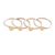 Sterling silver band rings, 'Heart Royalty' (set of 4) - Sterling Silver and Brass Heart Band Rings from India