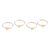Sterling silver band rings, 'Heart Royalty' (set of 4) - Sterling Silver and Brass Heart Band Rings from India