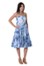 Tie-dyed cotton dress, 'Denim Ecstasy' - Tie-Dyed Cotton Dress in Denim from India thumbail