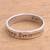 Sterling silver band ring, 'Just Keep Swimming' - Inspirational Sterling Silver Band Ring from Bali