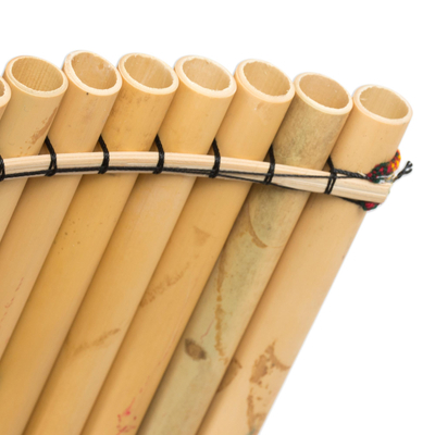 Bamboo panpipe, 'Andean Zampona' - Peruvian Bamboo Wind Panpipe with Case