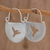 Sterling silver hoop earrings, 'Two Hummingbirds' - Sterling Silver Hummingbird Hoop Earrings from Costa Rica