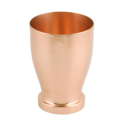 Copper cups, 'Shared Friendship' (set of 4) - Four Handcrafted Polished Copper Cups from India