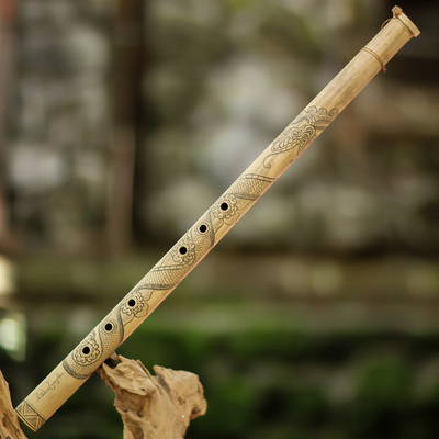 Bamboo flute, 'White Dragon Song V' - Bamboo flute