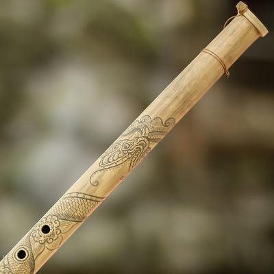 Bamboo flute, 'White Dragon Song V' - Bamboo flute