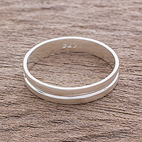 Sterling silver band ring, 'Eternal Elegance' - Artisan Crafted Sterling Silver Band Ring from Guatemala