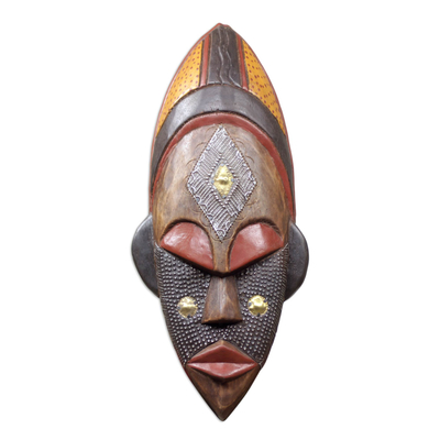 Ivoirian wood African mask, 'Dan Beauty' - Hand Crafted Ivory Coast Mask