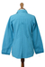 Cotton blouse, 'Lily of the Incas in Turquoise' - Turquoise Cotton Button-Up Blouse (image 2c) thumbail