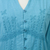Cotton blouse, 'Lily of the Incas in Turquoise' - Turquoise Cotton Button-Up Blouse