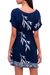 Rayon batik shift dress, 'Midnight Fall' - Batik Rayon Shift Dress in Midnight and White (image 2d) thumbail