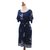 Rayon batik shift dress, 'Midnight Fall' - Batik Rayon Shift Dress in Midnight and White (image 2f) thumbail