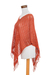 Cotton poncho, 'Fresh Sapodilla' - Handmade Open Weave All Cotton Poncho in Deep Orange (image 2b) thumbail