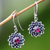 Ruby earrings, 'July Water Lily' - Sterling Silver and Ruby Dangle Earrings (image 2) thumbail