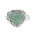 Jade heart ring, 'Zinnia Love' - Jade Hearts on Sterling Silver Handcrafted Ring thumbail