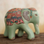 Celadon ceramic figurine, 'The King's Elephant' (small) - Thai Celadon Hand Painted Ceramic Elephant Statuette (Small)