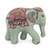 Figurilla de cerámica celadón, (pequeña) - Estatuilla de elefante de cerámica celadón tailandesa pintada a mano (pequeña)