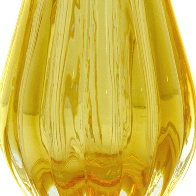 Small art glass bud vase, 'Amber Sunshine' - Small Brazilian Murano Inspired Art Glass Bud Vase