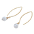 Gold vermeil quartz dangle earrings, 'Breath of Love' - Gold Vermeil Quartz Dangle Earrings