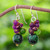 Quartz beaded earrings, 'Luscious Fruit' - Quartz Beaded Earrings with Sterling Silver Hooks (image 2) thumbail