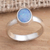 Opal solitaire ring, 'Intensity' - Handcrafted Sterling Silver and Opal Ring thumbail