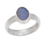 Opal solitaire ring, 'Intensity' - Handcrafted Sterling Silver and Opal Ring (image 2b) thumbail