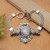 Cultured pearl and rainbow moonstone flower bracelet, 'Regal Gianyar' - Rainbow Moonstone and Blue Topaz Bracelet (image 2) thumbail