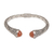 Carnelian cuff bracelet, 'Our Two Souls' - Balinese Style Hinged Sterling and Carnelian Cuff Bracelet thumbail