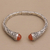 Carnelian cuff bracelet, 'Our Two Souls' - Balinese Style Hinged Sterling and Carnelian Cuff Bracelet (image 2c) thumbail