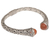 Carnelian cuff bracelet, 'Our Two Souls' - Balinese Style Hinged Sterling and Carnelian Cuff Bracelet (image 2e) thumbail