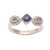 Iolite and blue topaz cocktail ring, 'Cool Trio' - Sterling Silver Blue Topaz and Iolite Faceted Cocktail Ring