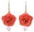 Natural rose flower earrings, 'Timeless Russet' - Natural Flower Dangle Earrings