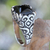 Onyx cocktail ring, 'Temple Goddess' - Onyx and Sterling Silver Cocktail Ring from Bali