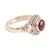 Garnet cocktail ring, 'Gemstone Moon' - Garnet and Sterling Silver Cocktail Ring from India (image 2c) thumbail