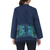 Cotton batik blouse, 'Deep Sea' - Blue Cotton Blouse with Hand Painted Batik Design
