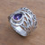 Amethyst cocktail ring, 'Gianyar Sunset' - Openwork Amethyst Cocktail Ring Crafted in Bali